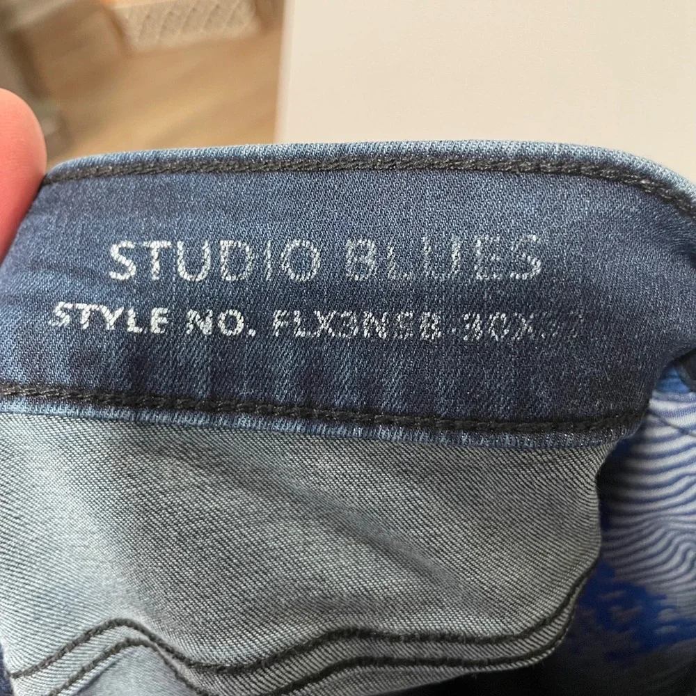 Mugsy‎ Jeans Men's Studio Blues Slim Fit Dark Wash Denim Pants FLX3NSB-30x32